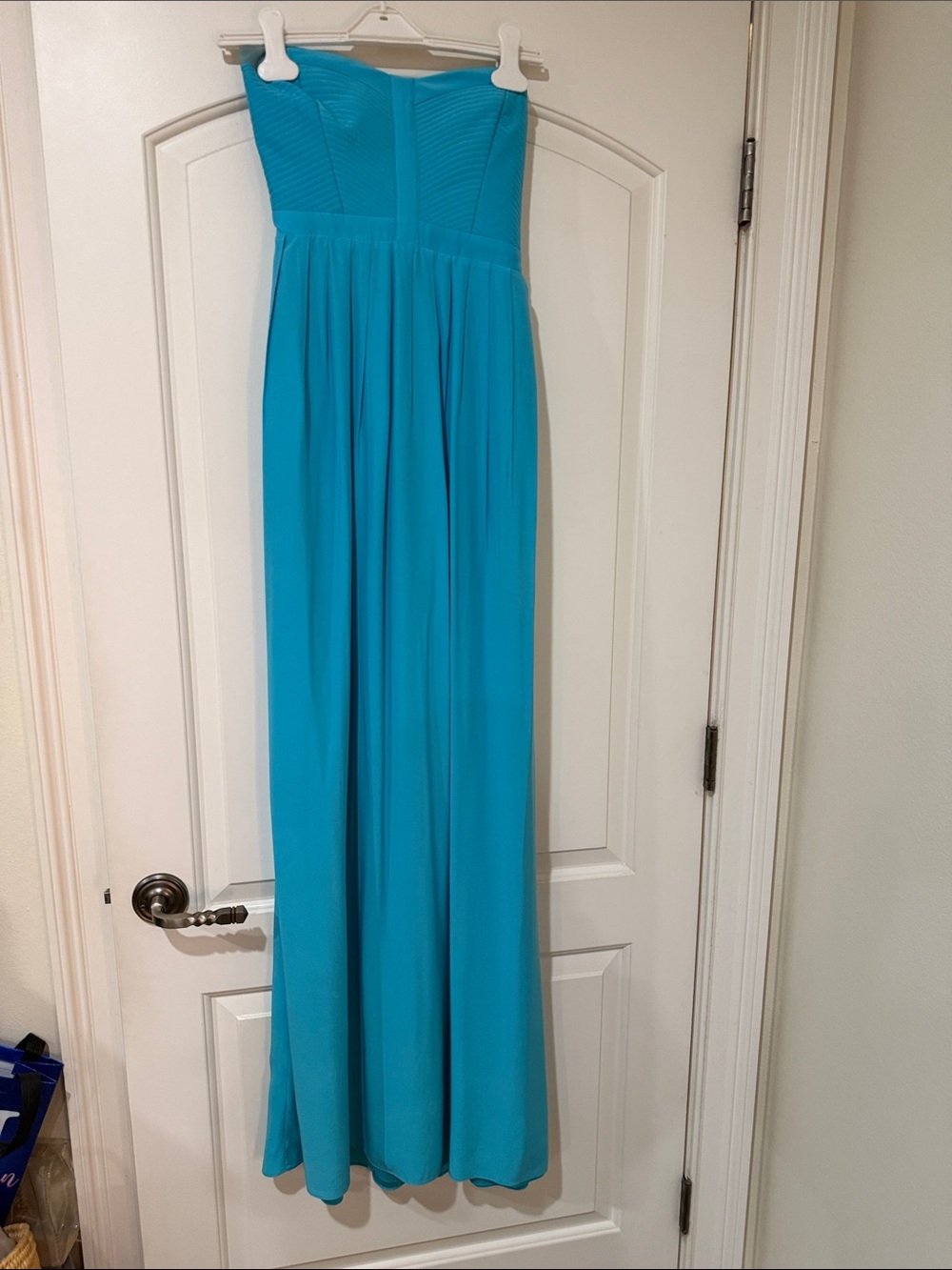 Strapless Turquoise Evening Gown